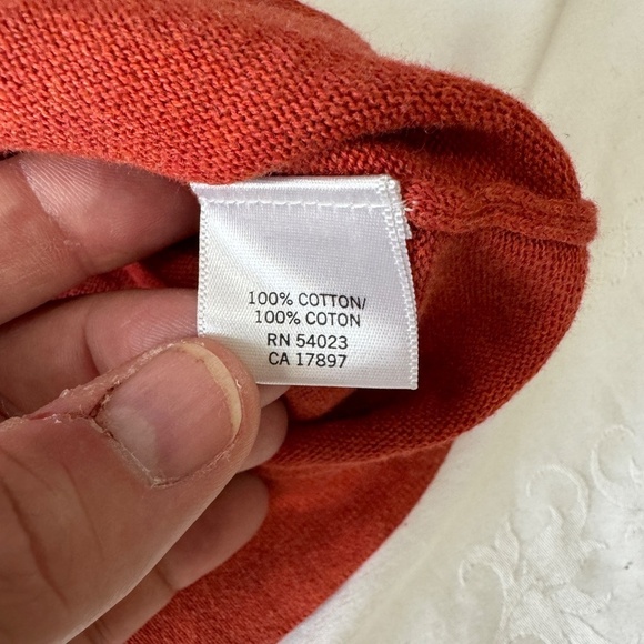 Banana Republic Factory Men's Burnt Orange Long Sleeve Knit V-Neck Sweater Large - Picture 5 of 11